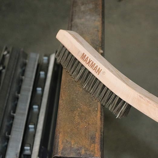 MAXMAN Wire Brush, Heavy Duty Stainless Steel Wire Brushes for Cleaning Rust, Grill Brush, Steel Brush for Paint Removal, Welding, Stiff Bristle Metal Brush with 14" Long Beech Handle, Large – Festa Pizza Co.