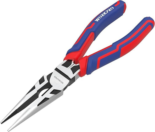 WORKPRO Premium 8” Needle Nose Pliers, Paper Clamp Precision, Heavy-Duty CRV Steel, Large Soft Grip with Wire Cutter, Long Nose Cutting Pliers, W031269 – Festa Pizza Co.