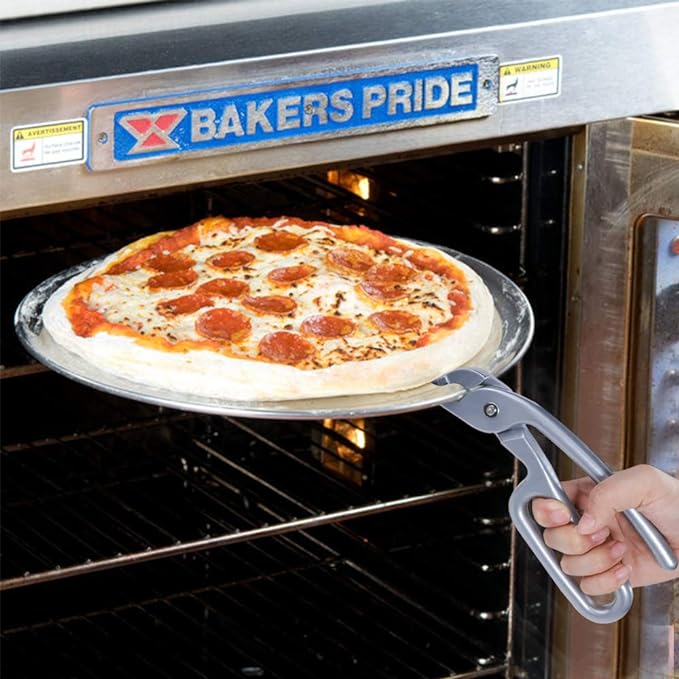 Pizza Pan Gripper for Deep Pizza Pans,Heavy Duty Cast Aluminum Pan Tongs,Great for Pulling Hot Pizza Pan out of the Microwave,Oven … … – Festa Pizza Co.