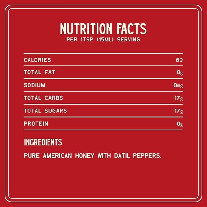 Hot Honey by Zab's (1 Pack, 12 Fl. Oz) | Signature Slow Burn from Rare Datil Peppers with Floral Wildflower Honey | Vegetarian