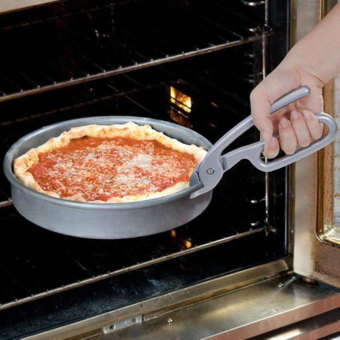 Pizza Pan Gripper for Deep Pizza Pans,Heavy Duty Cast Aluminum Pan Tongs,Great for Pulling Hot Pizza Pan out of the Microwave,Oven … … – Festa Pizza Co.