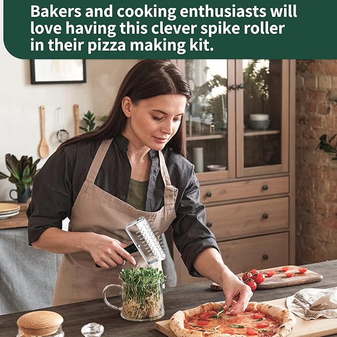 Pizza Dough Docker, Premium Dough Roller with Stainless Steel Spikes, Sturdy Pizza Docking Tool that Prevents Dough from Blistering, Time-Saver for Making Pizza Cookie Pie Pastry – Festa Pizza Co.