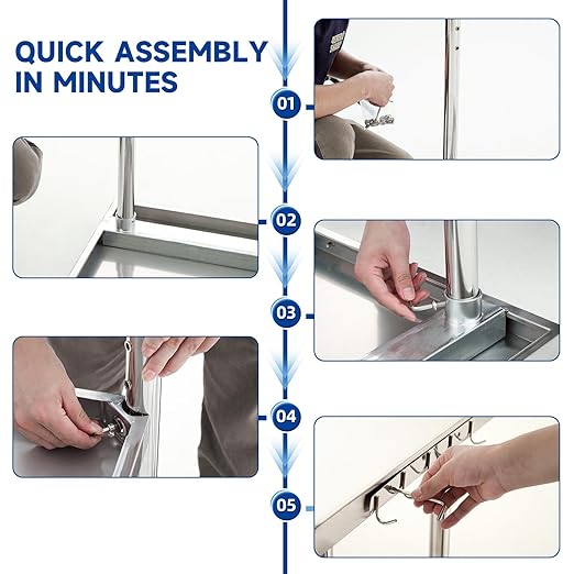 Stainless Steel Table with Wheels, 24 x 36 Inch, Commercial Prep Table, NSF Stainless Steel Metal Table for Home, Kitchen, Restaurant, Outdoor – Festa Pizza Co.