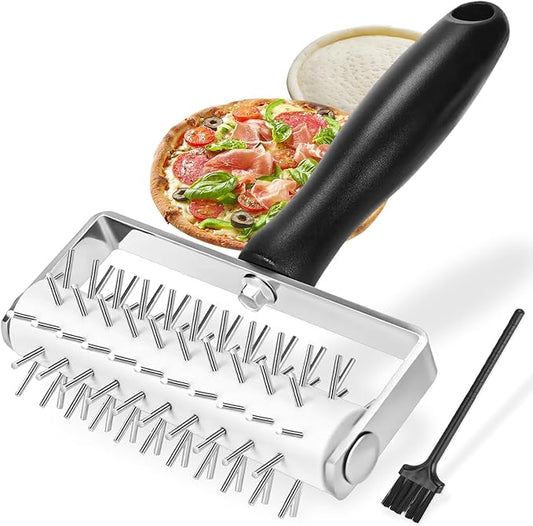 Pizza Dough Docker, Premium Dough Roller with Stainless Steel Spikes, Sturdy Pizza Docking Tool that Prevents Dough from Blistering, Time-Saver for Making Pizza Cookie Pie Pastry – Festa Pizza Co.
