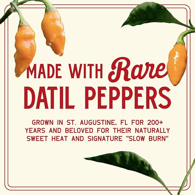 Hot Honey by Zab's (1 Pack, 12 Fl. Oz) | Signature Slow Burn from Rare Datil Peppers with Floral Wildflower Honey | Vegetarian