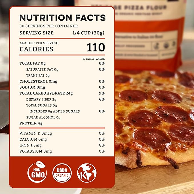 Sunrise Flour Mill USDA Organic Heritage Pizza Flour - 5 lbs | Milled from Hard Red Wheat | Easier to Digest with Less Bloating | No Bleaching or Bromating | Zero Additives – Festa Pizza Co.