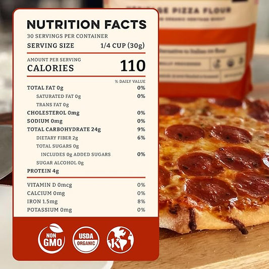 Sunrise Flour Mill USDA Organic Heritage Pizza Flour - 5 lbs | Milled from Hard Red Wheat | Easier to Digest with Less Bloating | No Bleaching or Bromating | Zero Additives – Festa Pizza Co.