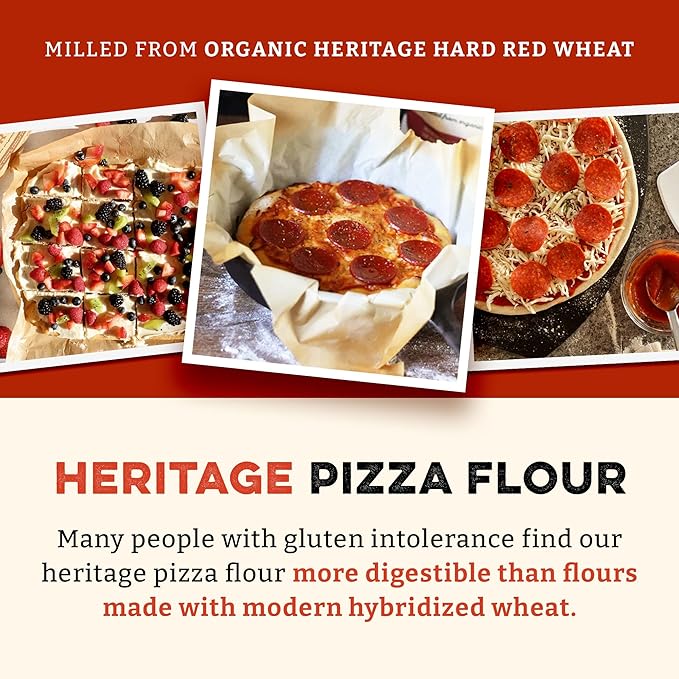 Sunrise Flour Mill USDA Organic Heritage Pizza Flour - 5 lbs | Milled from Hard Red Wheat | Easier to Digest with Less Bloating | No Bleaching or Bromating | Zero Additives – Festa Pizza Co.