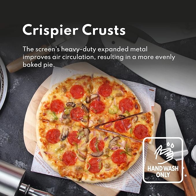 New Star Foodservice 50974 Restaurant-Grade Aluminum Pizza Baking Screen, Seamless, 16-Inch, Pack of 6 – Festa Pizza Co.