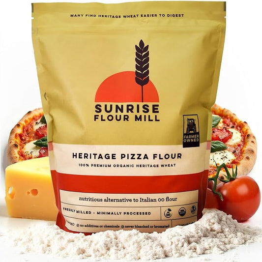 Sunrise Flour Mill USDA Organic Heritage Pizza Flour - 5 lbs | Milled from Hard Red Wheat | Easier to Digest with Less Bloating | No Bleaching or Bromating | Zero Additives – Festa Pizza Co.