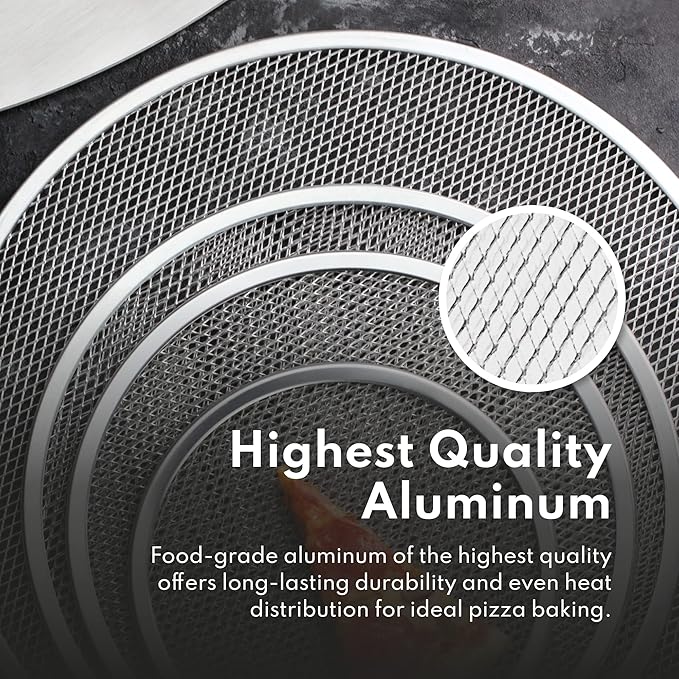 New Star Foodservice 50974 Restaurant-Grade Aluminum Pizza Baking Screen, Seamless, 16-Inch, Pack of 6 – Festa Pizza Co.