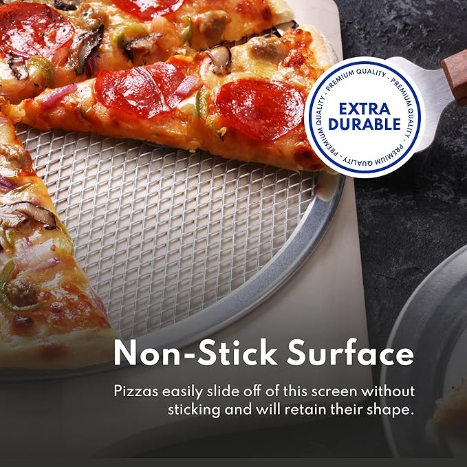 New Star Foodservice 50974 Restaurant-Grade Aluminum Pizza Baking Screen, Seamless, 16-Inch, Pack of 6 – Festa Pizza Co.