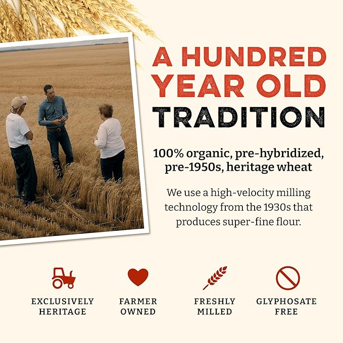 Sunrise Flour Mill USDA Organic Heritage Pizza Flour - 5 lbs | Milled from Hard Red Wheat | Easier to Digest with Less Bloating | No Bleaching or Bromating | Zero Additives – Festa Pizza Co.