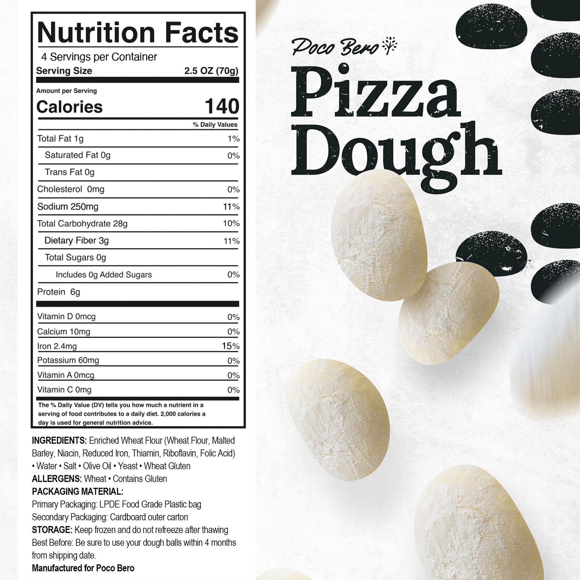 25 New York-Style Dough Balls by Poco Bero – Premium Pizza Dough, ideal for Festa-style ovens