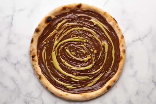 Dubai Chocolate Pizza (Nutella and Pistachio Sweet Cream)