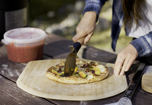 Prosciutto & Peach Neapolitan Pizza with Honey and Thyme