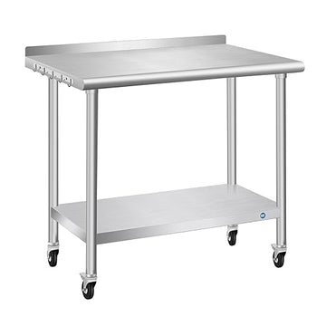 Stainless Steel Table with Wheels, 24 x 36 Inch, Commercial Prep Table, NSF Stainless Steel Metal Table for Home, Kitchen, Restaurant, Outdoor |  – Festa Pizza Co.