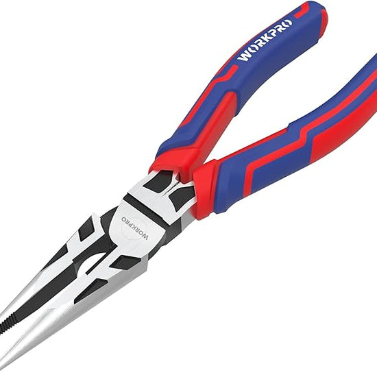 WORKPRO Premium 8” Needle Nose Pliers, Paper Clamp Precision, Heavy-Duty CRV Steel, Large Soft Grip with Wire Cutter, Long Nose Cutting Pliers, W031269 – Festa Pizza Co.