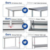 Stainless Steel Table with Wheels, 24 x 36 Inch, Commercial Prep Table, NSF Stainless Steel Metal Table for Home, Kitchen, Restaurant, Outdoor |  – Festa Pizza Co.