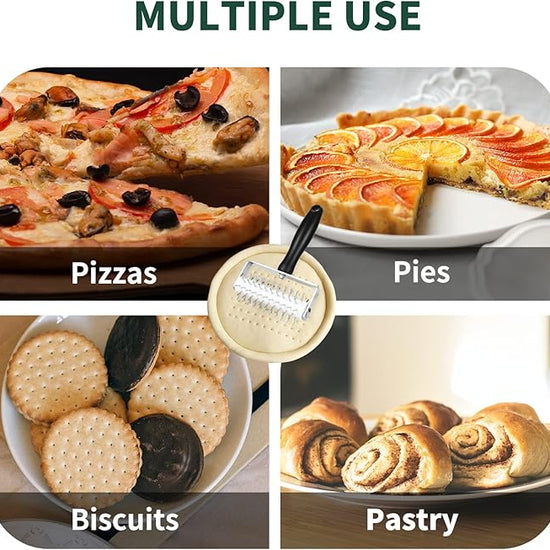 Pizza Dough Docker, Premium Dough Roller with Stainless Steel Spikes, Sturdy Pizza Docking Tool that Prevents Dough from Blistering, Time-Saver for Making Pizza Cookie Pie Pastry – Festa Pizza Co.