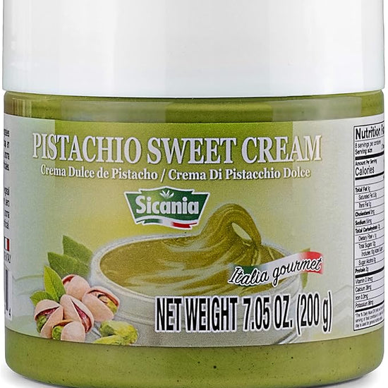 SICANIA - Premium Pistachio Cream, 7.05 oz (200g) - Authentic Italian, Gluten-Free, Non-GMO - Gourmet Spread for Desserts, Pastries, Dubai Pistachio Chocolate Bar & More