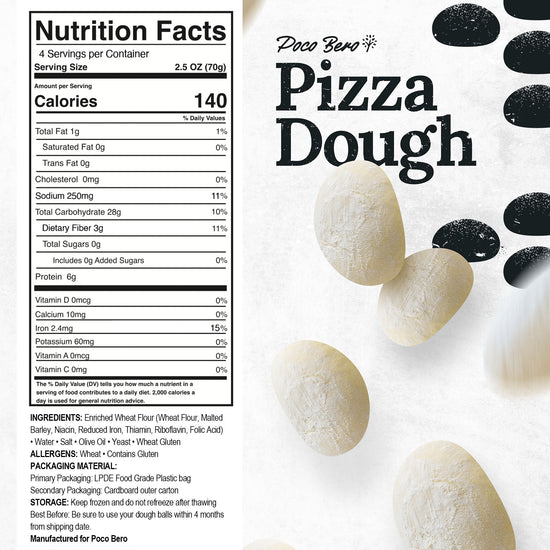 25 New York-Style Dough Balls by Poco Bero – Premium Pizza Dough, ideal for Festa-style ovens